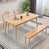 Mesa de jantar de madeira maciça nórdica mesa de jantar de apartamento pequeno doméstico e combinação de cadeira 4 pessoas 6 pessoas mesa de jantar retangular de cor de madeira original