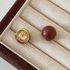 Otoño e invierno Año Nuevo pendientes de botón rojos con pasador de plata S925 gota rojo burdeos pendientes de botón avanzados pendientes elegantes