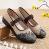 Los nuevos zapatos de tela de Beijing de suela blanda de verano de Bai Zhenhe son transpirables y de estilo vintage, adecuados para mujeres, estilo vintage, bordados, para personas de mediana edad y mayores