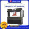 Huasen machinery fornece máquina de corte manual para metal com cabeçote móvel em pórtico para borracha, plástico, lixa, tecido