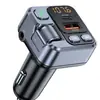 Reproductor MP3 para Coche Transmisor FM PD30W Carga Rápida + 2.4A Bluetooth para Coche Manos Libres Reproducción Auxiliar Cargador de Coche