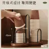 Dispensador de Vasos Desechables, Madera Maciza, Acabado de Alta Gama, Estante de Almacenamiento para Vasos de Agua, Portavasos de Papel para Escritorio para Café y Té