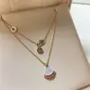 Collar Baojia para Mujer, Forma de Abanico, Ágata Roja Pequeña, Nácar Blanco, Cadena para Clavícula de Calcedonia Roja, Colgante de Ágata Estilo Fábrica Ins, Oro V de Lujo Ligero
