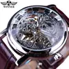 Reloj mecánico de venta caliente transfronteriza, ganador, moda casual retro para hombre, reloj romano hueco, reloj mecánico manual