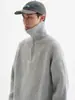 Suéter retro de medio cierre estilo coreano, nueva colección otoño/invierno, top de punto holgado y versátil para parejas, diseño casual de solapa