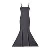 Estilo Hong Kong Primavera y Verano 2023 Nuevo chic Boca Plana Sexy Falda Cola de Pescado Cintura Ceñida Cadera Chica Caliente Vestido para Mujer