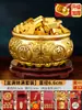 Ornamento de Lingote de Ouro para Atrair Riqueza, Mini Lingote de Ouro Sólido, Tigela do Tesouro, Pote de Arroz de Latão, Pote das Cem Bênçãos Atrator de Riqueza, Presente
