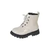 Dr. Infantil. Botas Martens al por mayor 2026 Otoño Nuevas Llegadas Botas Cortas de PU de Color Sólido para Niñas Botas de Cuero para Niños Pequeños Botas de Estilo Británico para Niños