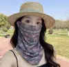 Máscara Facial Completa de Seda Gelada para Proteção Solar de Verão, Protetor de Pescoço, Protetor Solar para Ciclismo, Véu de Proteção Solar Estilo Pastoral