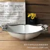 Al por mayor tazón cerámico bañado en oro con forma especial estilo europeo relieve tazón grande profundo mesa de centro tazón de frutas hotel Vajilla diaria