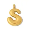 Colgante de Letra del Alfabeto Burbuja, Colgante DIY de Acero Inoxidable Chapado en Oro Pulido, Collar Elegante para Mujer, Colgante de Joyería de Acero de Titanio