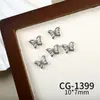 Joias para Nail Art da Nova Série Borboleta, Zircônia Brilhante de Luxo Acessível Borboleta Vazada Cor White K Acessórios de Unha Usáveis