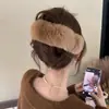 Presilha de cabelo fofa de tricô de alta qualidade para meninas, presilha tipo garra moderna e estilosa com laço de desenho animado, acessório de cabelo estilo despojado tipo bico de pato