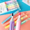 Resaltador Estudiante Bolígrafo Marcador Lindo Papelería Fresca Pequeña Suministros Oficina Marcador Color Claro Bolígrafo de Color