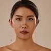 Popular accesorio facial de cadena de perlas cuadradas de moda para mujer, joyería facial estilo ins europeo y americano, máscara de decoración para fiestas