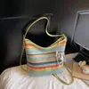 Bolsa Tecida Color-Blocking da Moda Tendência para Mulheres 2026 Estilo Novo da Primavera Ins Simples Casual Bolsa Saco Bolsa de Ombro Estilosa