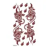 Pegatinas de tatuaje temporales florales a mano impermeables de encaje Hina rojo marrón transfronterizas India Medio Oriente venta caliente tatuaje de henna