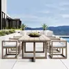 Mesa y Sillas de Teca para Exteriores Muebles de Jardín para Patio Villa al Aire Libre Mobiliario para B&B Mesa y Sillas de Comedor de Madera Maciza Personalización de Fábrica Transfronteriza