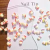 Decorações Populares de Unhas Artísticas de Cogumelo Gordo com Bolinhas de Desenho Animado, Cogumelos Pequenos Sólidos Coloridos 3D Fofos e Acessórios para Cabelo, Enfeites de Resina