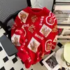 Suéter Vermelho com o Personagem '' para Ano Novo, Masculino Outono e Inverno Oversized Tendência Marca Caimento Solto Versátil para Casal Ano do Zodíaco Malha