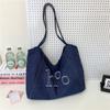 Nova Bolsa Tote de Sarja de Verão de Alta Qualidade para Estudantes Universitárias 2026, Bolsa de Ombro Fresca e Versátil