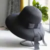 Sombrero de Paja Popular Retro Hepburn Negro Sombrero para el Sol Protección Solar Vacaciones Playa Costera Sombrero de Playa Verano para Mujer Ala Ancha Sombrero para el Sol