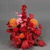 Flores de Casamento Flores de Noivado Decorações de Casamento Flores Vermelhas para Chão Decorações em Placa KT Flores Penduradas Flores de Beira de Estrada