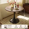 Mesa de Jantar Redonda para Sala de Estar, Mesa Casual Retrô para Uso Doméstico, Mesa Redonda para Apartamento Pequeno, Mesa de Jantar Redonda para Varanda Quarto Loja de Chá com Leite Tulipa