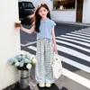 Conjunto de Verano para Niñas 2026 Estilo Nuevo - Camiseta Polo de Manga Corta y Pantalones a Cuadros Conjunto de Dos Piezas, Ropa de Verano Transpirable y Ligera para Niños