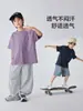 Nueva Ropa de Verano Haima 2026 Camiseta de Manga Corta de Verano para Niños Color Sólido Algodón Puro Estilo Simple para Niños Mayores