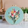 Nuevo Ramo de Flores Kit de Bordado Manual DIY Bolsa de Material Principiante Bordado en Tela Bordado Su Original Inglés