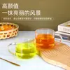 Canecas Grandes de Estilo Japonês para Venda por Atacado, Xícaras de Café da Manhã com Tampas e Colheres, Copos para Leite e Suco, Copos de Vidro para Aveia, Xícaras de Café