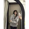 Sudadera con Capucha de Calle Americana para Mujer en Otoño e Invierno Forrada de Polar y Engrosada Cardigan con Cremallera Exterior Conjunto de Moda Aspecto Holgado y Adelgazante Estilo Ins