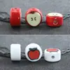 Cuentas de Cerámica de Manzana Pintadas a Mano de Dibujos Animados Cuentas Sueltas Pulsera Collar Llavero Accesorios para Joyería DIY Cuentas de Cerámica Navidad