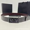 Cinturón de Cuero Doble Cara Vintage Negro-Marrón de Nuevo Estilo para Hombre Armani, Cinturón de Cintura Versátil Retro de Moda y Tendencia
