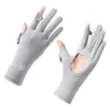 Luvas de Proteção Solar Femininas Resistentes a UV Tela Sensível ao Toque Outdoor Dirigindo Antiderrapantes Proteção Solar Verão Leves Equitação Luvas de Seda de Gelo