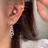 Brincos de Árvore de Natal Coloridos Super Brilhantes com Microincrustação Design de Nicho Presentes de Natal Cheios de Diamantes Luxo Acessível Versátil