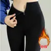 Leggings Térmicos de Algodón Ajustados de Talle Alto con Forro Polar Engrosado para Mujer, Tallas Grandes, Colección Otoño/Invierno 2023
