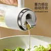 Pote de Óleo de Vidro com Aço Inoxidável, Antigotejamento, Doméstico, Lata de Óleo com Abertura e Fechamento Automáticos, Cozinha de Grande Capacidade, à Prova de Vazamentos, Garrafa de Óleo Espessa