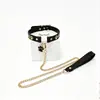 Set de entrenamiento para gatos erótico SM con estampado dorado para mujeres, collar de bondage, juguetes de flirteo para parejas, productos sexuales para adultos, al por mayor