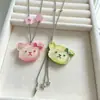 Tarjeta Infantil Linda Gradiente Cáscara de Naranja Oso Pequeño Collar de Perlas Diseño de Nicho para Mujer Cadena para Clavícula con Colgante de Estrella