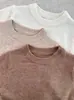 Primavera y Otoño 2026 Nuevo para Niños Clase A Bebé Estilo Moderno Simple Suéter de Cuello Redondo Camiseta Base Transfronterizo en Stock