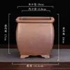 Vaso de flor de orquídea de areia roxa Yixing queima em alta temperatura queima de madeira quadrado retrô tubo de sinalização alto vaso para bonsai de mesa monte antigo atacado
