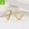 Pendientes Originales Yinziyun de Plata S925 con Forma de Trébol de Cuatro Hojas Estilo Simple Clásico Pendientes Chapados en Cobre Dorado Venta al por Mayor