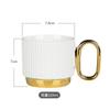 Taza de café de lujo ligera a rayas, taza de agua de cerámica sencilla, taza para parejas, taza creativa para el té de la tarde en la oficina.