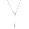 Collar de Tirar Largo con Forma de Gota de Agua Retro Europeo y Americano para Mujer, Lujo Accesible, Diseño de Alta Gama, Elegante de Moda, Cadena Versátil para Suéter