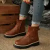 Zapatos Casuales para Viajes Diarios 2026 Comercio Exterior Transfronterizo Estilo Retro Diseño con Cordones Botines de Tacón Bajo Cómodos y Versátiles
