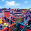 Castillo Inflable Grande para Exteriores para Niños con Laberinto, Tobogán, Trampolín y Zona de Juegos Combinada