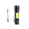 Linterna LED mini de alta potencia con zoom, portátil, luz lateral COB, linterna pequeña para el hogar, linterna recargable por USB