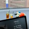 Pantalla de coche de gato adornos pequeños accesorios para coche decoraciones de consola central de coche accesorios pequeños para coche eléctrico